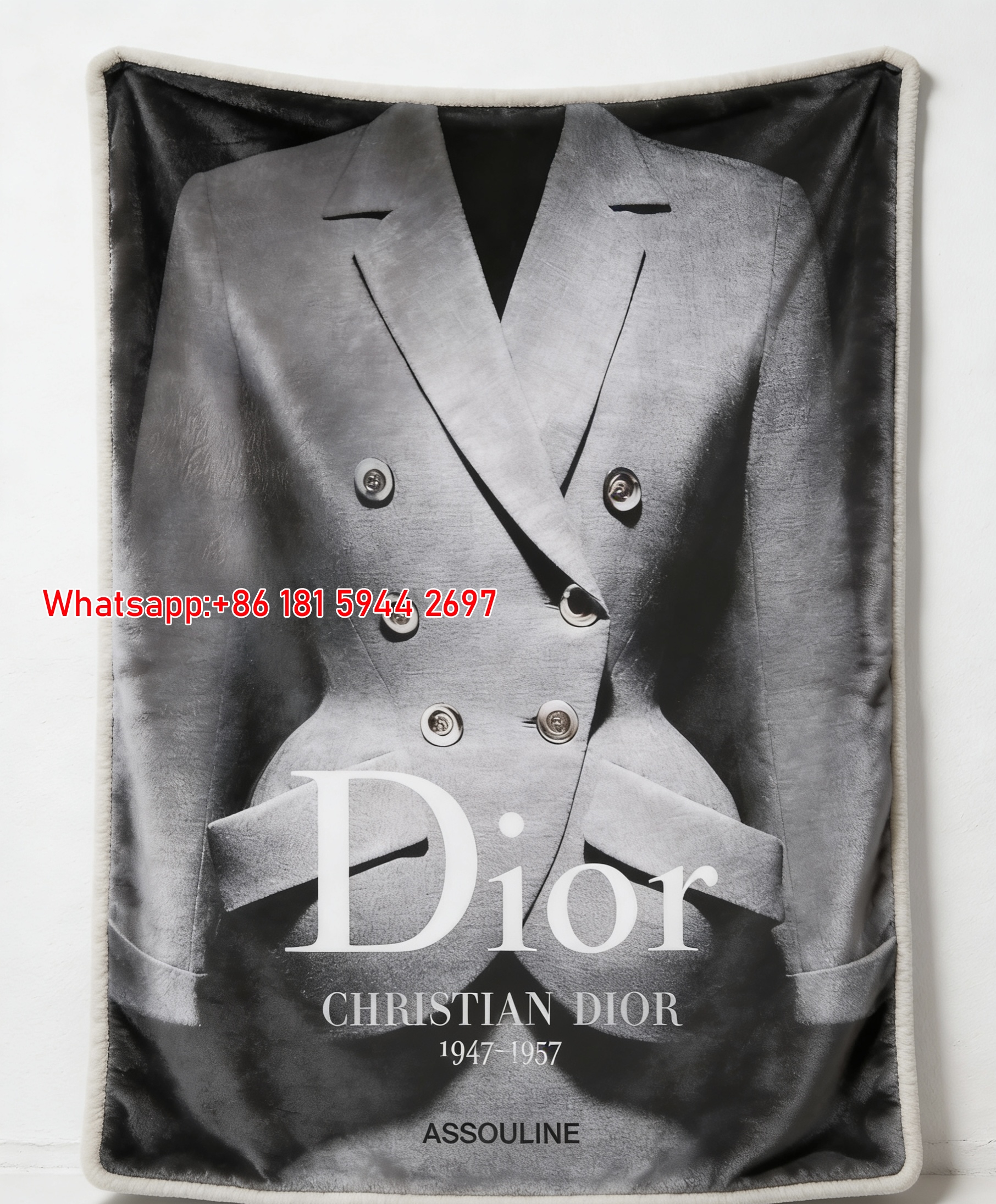 Vintage Christian Dior 1947-1957 Flannel Sofa Throw D068
